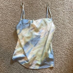 BTFL-Life Blue/Green Satin Blouse